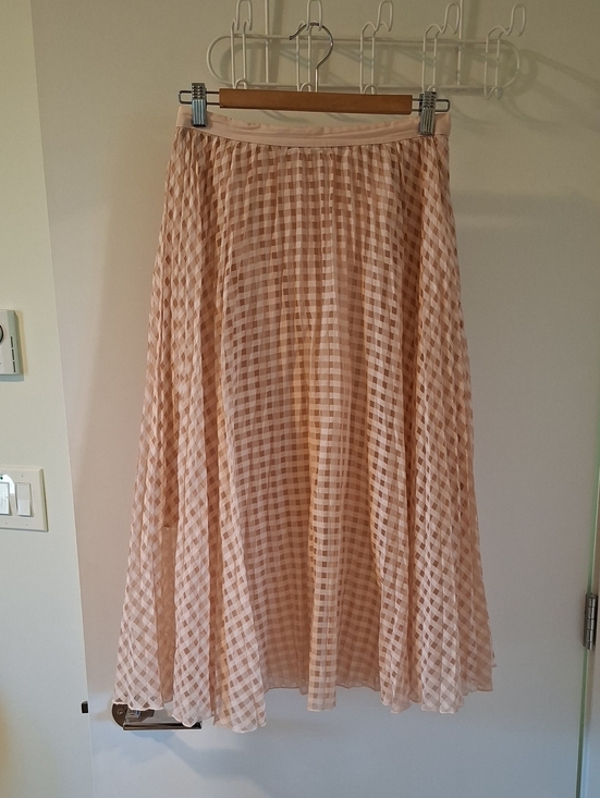 Tibi Dresses & Skirts - Tibi Silk Baby/Powder Pink Pleated/Plisse Plaid/Check Circle Skirt (Size 2)